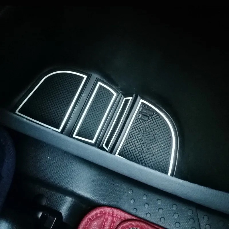 

Luminous Car Door Groove Mat Pad Cup Holder Coaster Mat For Smart fortwo 2015 2016 2017 2018 Styling