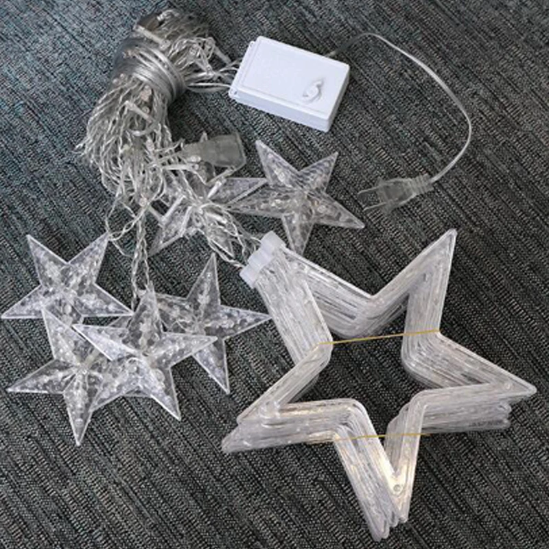 Christmas LED Lights AC/US/EU/UK Romantic Fairy Star Curtain String Lighting For Holiday Wedding Garland Party Decoration | Лампы и