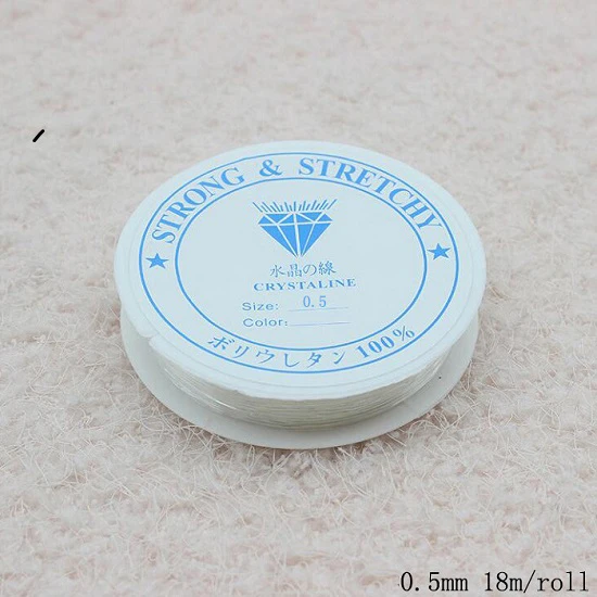 0.5mm 18m roll Сильный Кристалл эластичный Бисероплетение линии веревочная нить для DIY ожерелье браслет ювелирных изделий wh - Цвет: 0.5mm 18m roll
