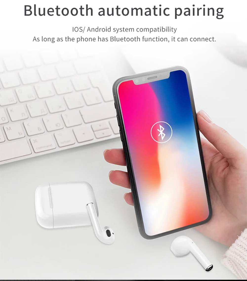 Новинка i18tws беспроводные Bluetooth наушники с двойным вызовом Touch 5,0 спортивные наушники-вкладыши pk наушники стерео наушники микрофон для iphone