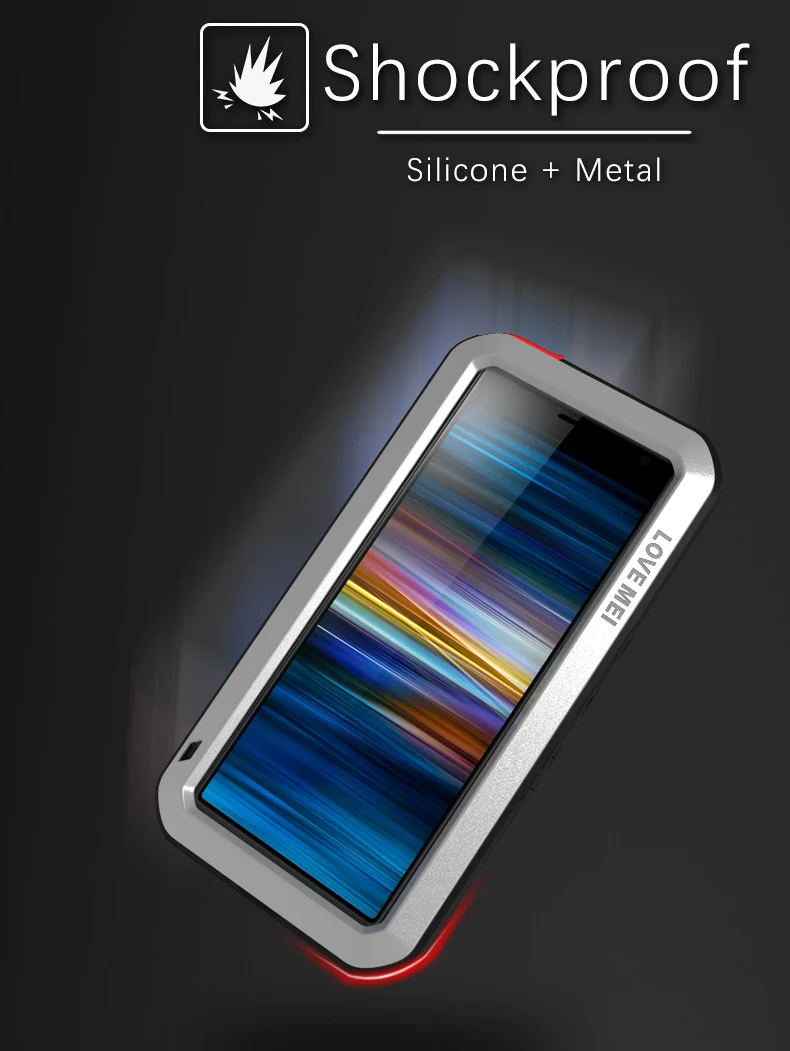 Gorrila Glass) металлический армированный сверхпрочный защитный чехол для Sony Xperia 10 Plus