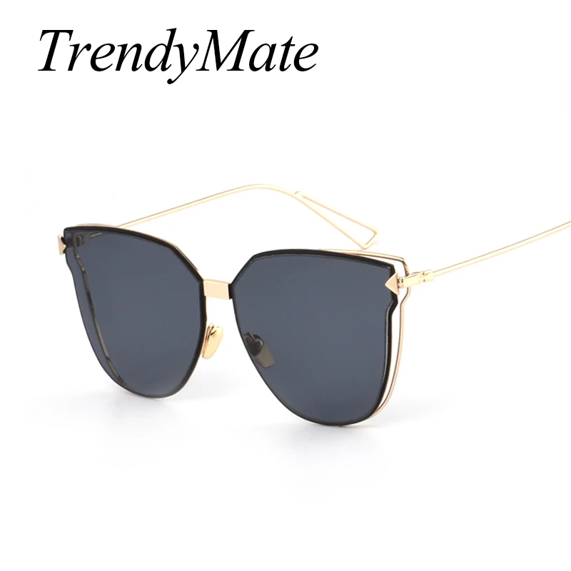 hot cat eye sunglasses women lady glasses oculos alloy frame metal luxury brand designer new fashion de sol feminino 605m free global shipping