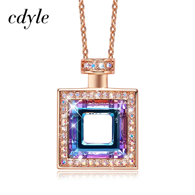Женское Ожерелье с кулоном из розового золота Cdyle ожерелье украшено кристаллом в