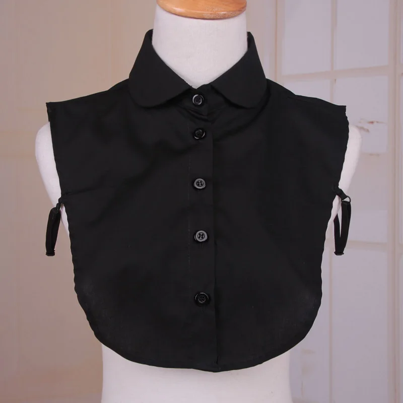 Новый модный ложный воротник круглый белый черный галстук съемный лацкан блузка