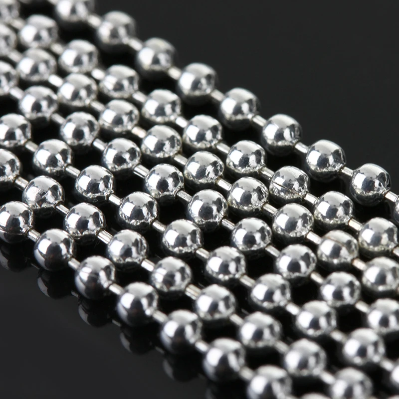 Ожерелье с посеребренным шариком цепь 70 см (27 дюймов) 2 мм соединитель из бисера