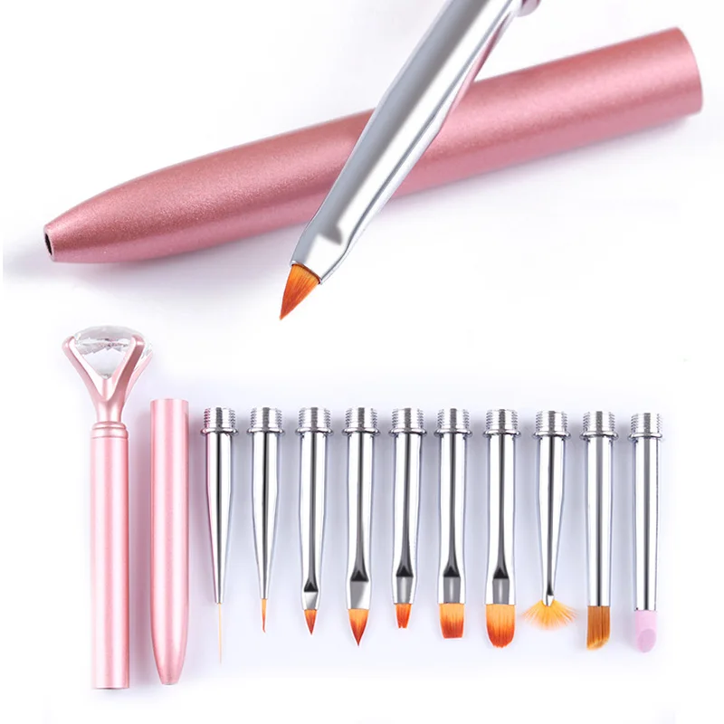 Набор сменных кистей для рисования ногтей 10 в 1 креативный лайнер УФ градиентное