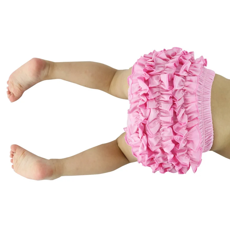 Cotton Ruffle Baby Bloomers 12 Colors Cute Pants Tutu Design Infant Short Diaper Cover Headband Set беби-блумер images - 6