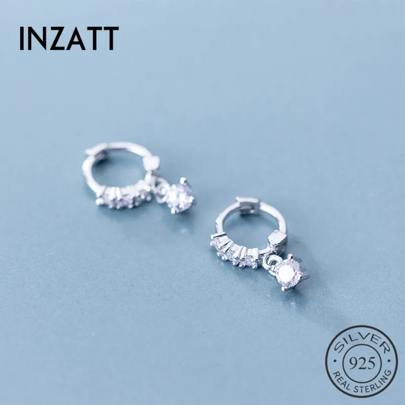 INZATT Настоящее серебро 925 пробы OL стиль круглая искусственная Женская Вечерние