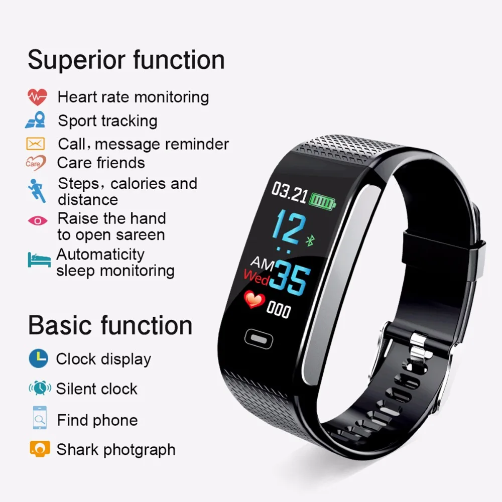 CK18S SmartBracelet Монитор артериального давления пульса IP67 наручные часы