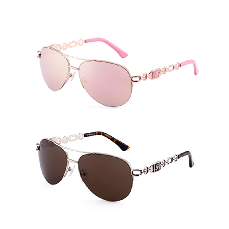 FENCHI женские солнцезащитные очки uv 400 oculos, женские солнцезащитные очки, зеркальные очки пилота, розовые женские очки zonnebril dames gafas de sol mujer - Цвет линз: C1C2 pink and brown