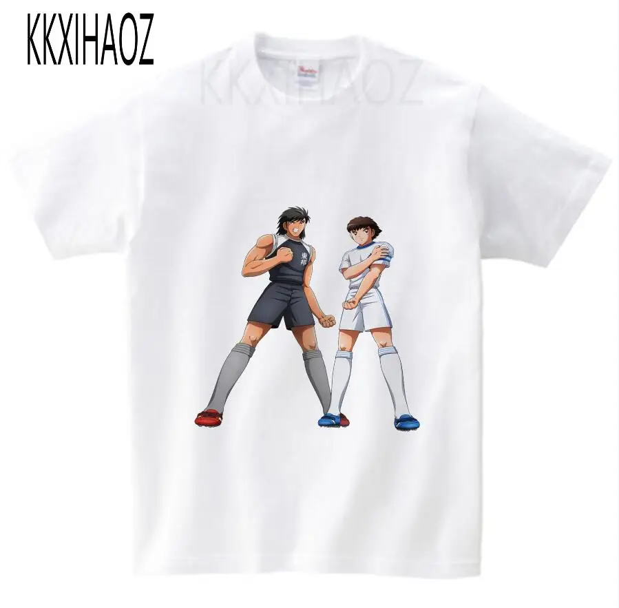 white1 childreTshirt Летняя детская футболка для мальчиков футболки с короткими рукавами с принтом капитан Цубаса хлопковая детская футболка с круглым вырезом Одежда для мальчиков N - Цвет: white1 childreTshirt
