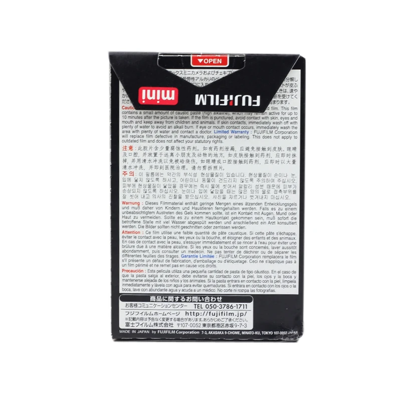 10 листов оригинальная мгновенная пленка Fuji Fujifilm Instax Mini 9 8 Black для мгновенной