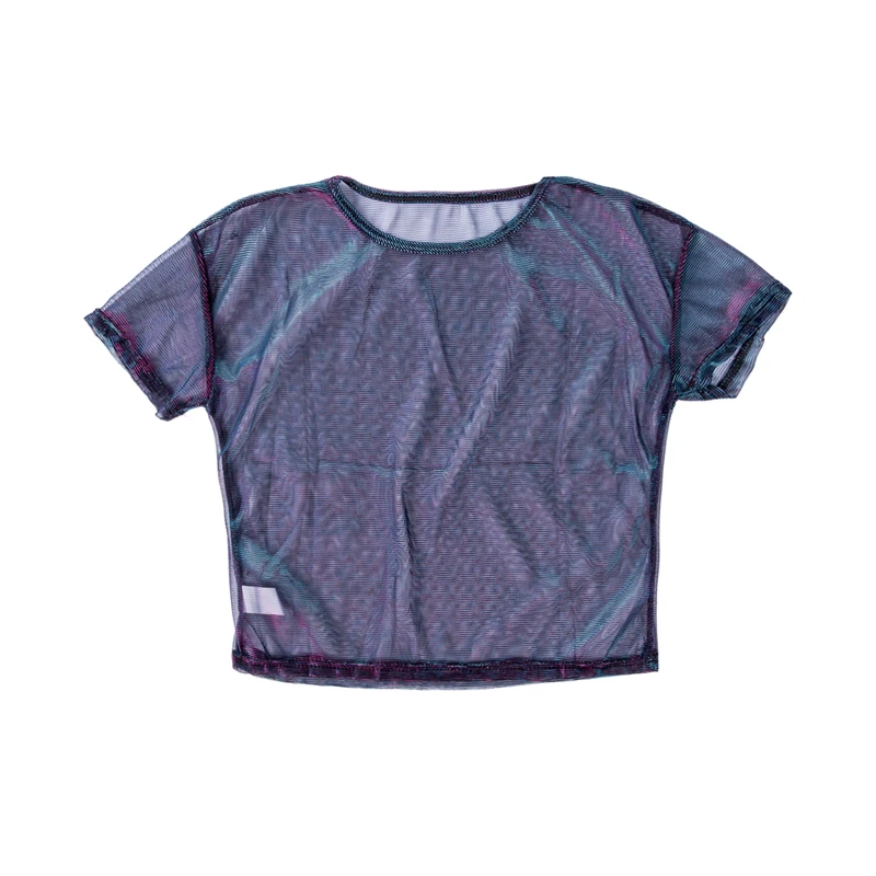 Сексуальные женские летние сетчатые прозрачные майки Camis Клубная одежда женские Блестящие Блестки прозрачные блестящие короткий топ рукав женская майка с тонкими бретелями