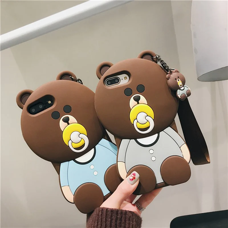3D милый медведь для huawei P20 Pro Lite чехол P10 P8 P9 мягкий резиновый силиконовый медведь для mate 10 Pro 9 Honor задняя крышка Nova 3E 3