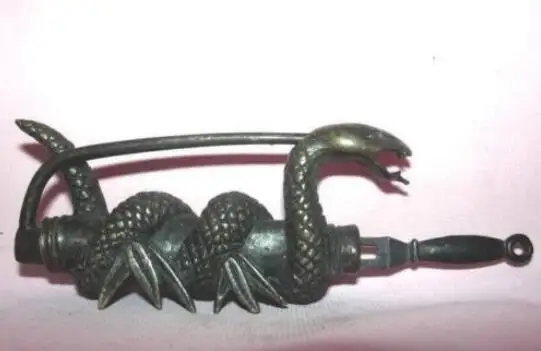 WBY 714+++Elaborate Chinese old-style Copper Snake Figure lock/key | Statues &amp Sculptures