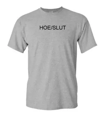 Женская футболка с надписью Hoe slut, хлопковая Повседневная забавная футболка для леди, хипстер, Tumblr, Прямая поставка, Z-821 - Цвет: Серый