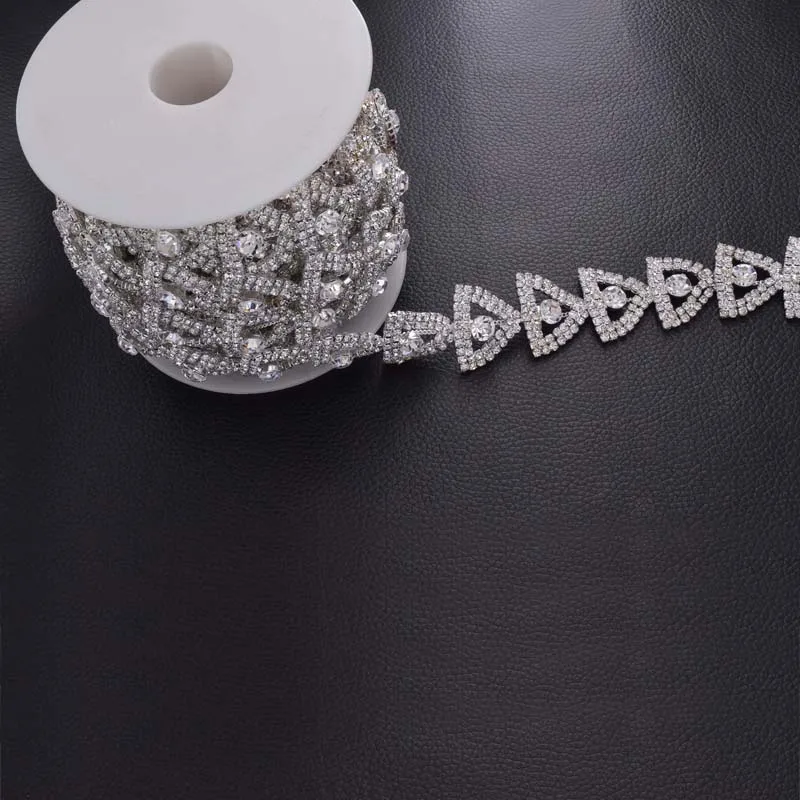 Сделай сам 5 ярдов кристалл стразы трикотаж свадебная аппликация для свадебного