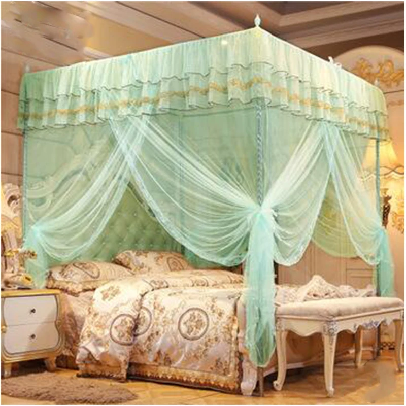 Three-door door mosquito net double repellent tent encryption account yarn bed curtain palace princess wind | Дом и сад