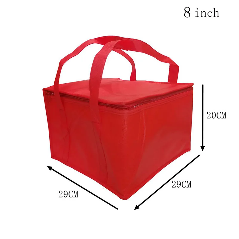 red 8 inch 12л 17л 26л Портативная сумка-холодильник для торта, пиццы, изолированная сумка-переноска, крутая сумка, Термосумка для ланча, пикника, упаковка со льдом, теплоизоляционная сумка для транспортного средства - Цвет: red 8 inch