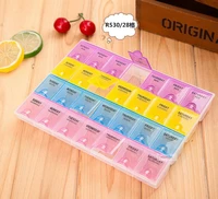 28 cell pill box whole month medicine organizer week 7 days tablet portable storage case health care holder