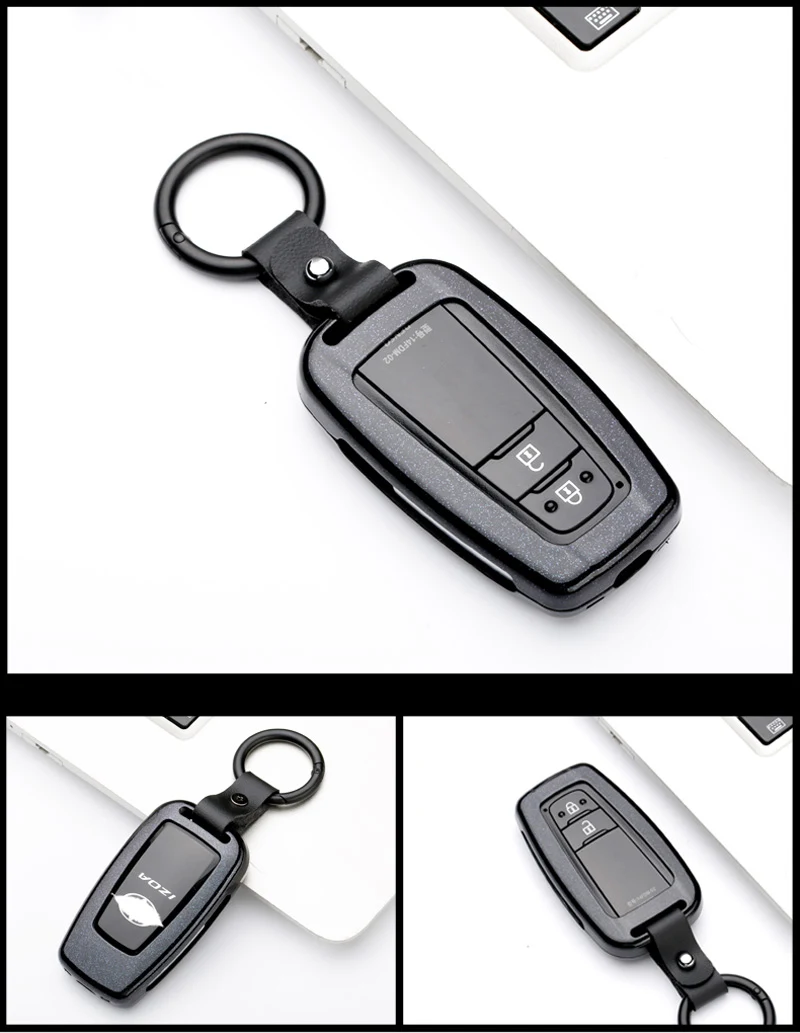 Wood grain Carbon Key Case For Toyota CHR Corolla RAV4 Avalon Land Cruiser Prado Prius Remote Fob2018 Accessories Keychain