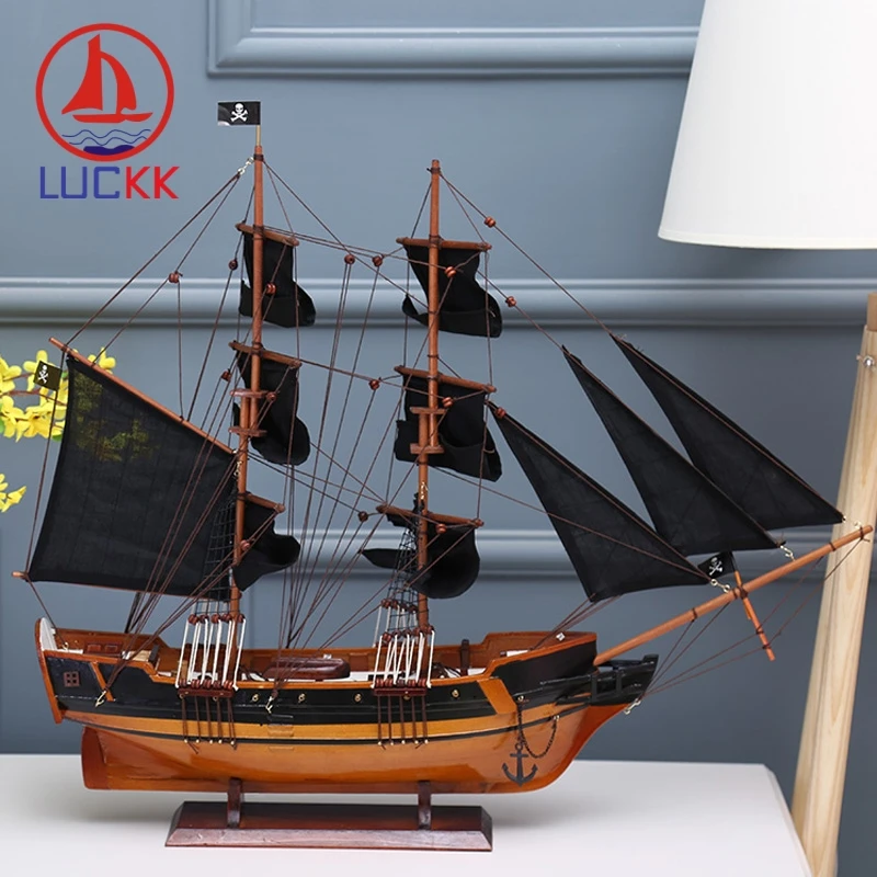 LUCKK DIY 75 см пиратский деревянный парусник модель корабля сборка классика украшение дома аксессуары ремесла строительные наборы игрушки