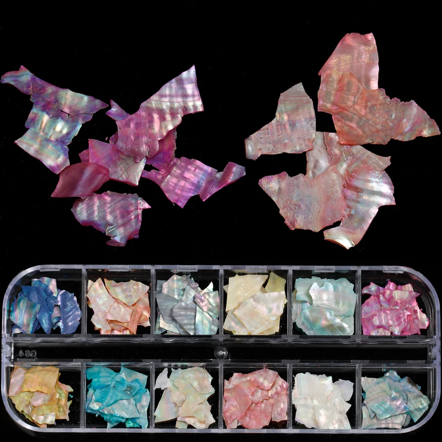 12 ячеек/набор голографические Блестки для ногтей|Блестки ногтей| |