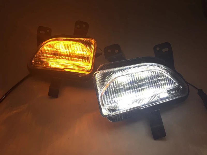 Автомобильная проблесковая 1 комплект светодиодный светильник LED DRL с желтым