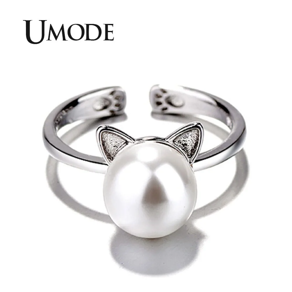 UMODE Роскошные брендовые обручальные кольца с милыми кошачьими ушками