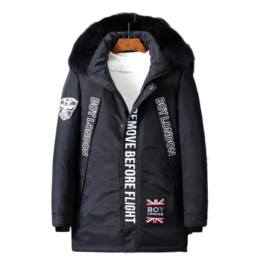 2018 Новинка зимы Для мужчин открытый теплый не сокращается длинный пуховик с