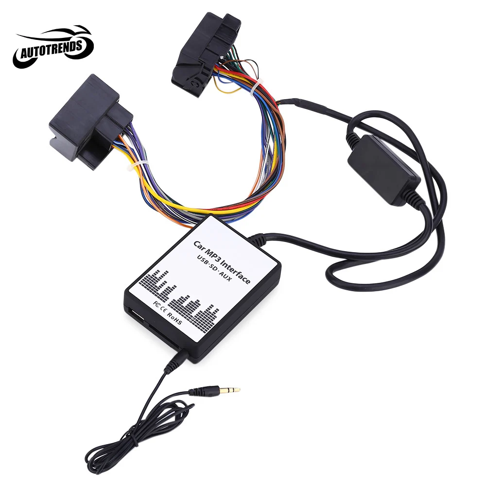 Автомобильный MP3 Интерфейс DC 12 В USB SD кабель для передачи данных AUX адаптер 40 PIN