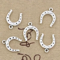 50pcs charms lucky horseshoe horse 16x13mm antique bronze silver color plated pendants making diy handmade tibetan jewelry