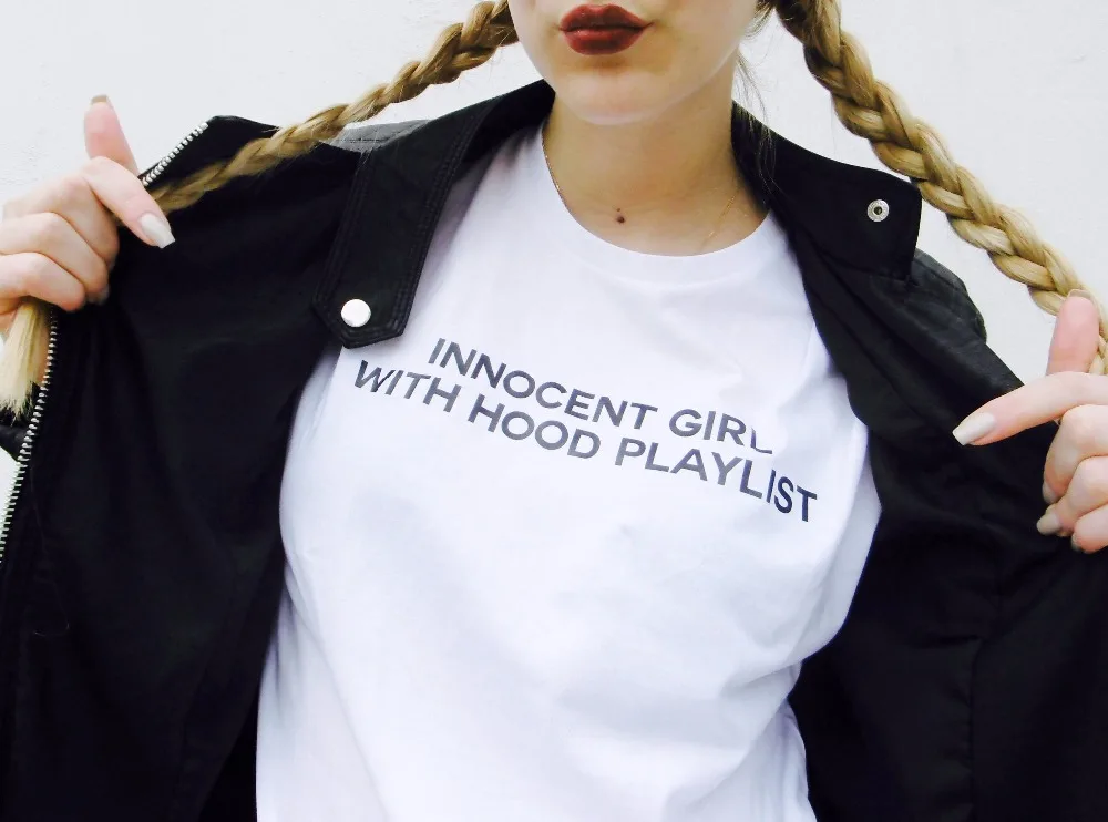 Футболка с капюшоном для девушки в стиле воспроизведения Женская забавная