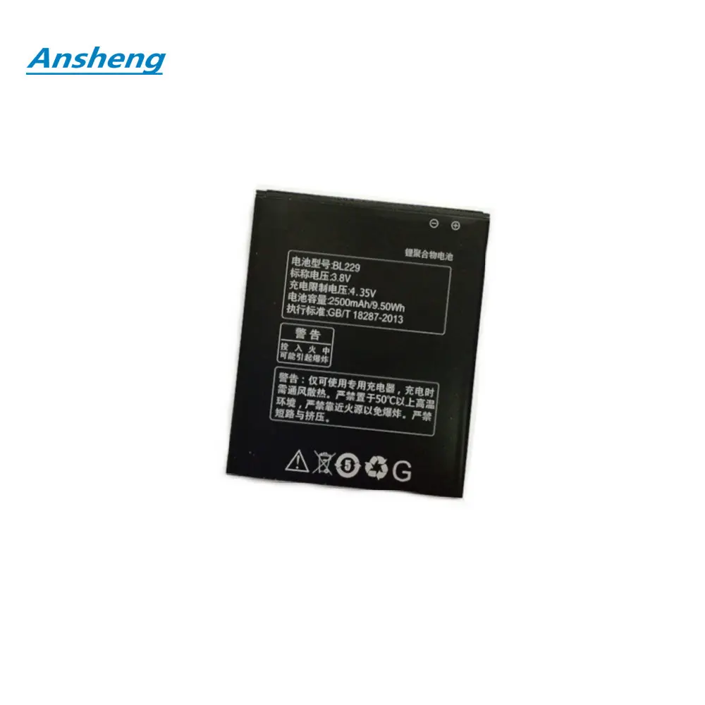 Высококачественный аккумулятор Ansheng 2500 мАч BL229 для смартфона Lenovo A8 A 8 A806