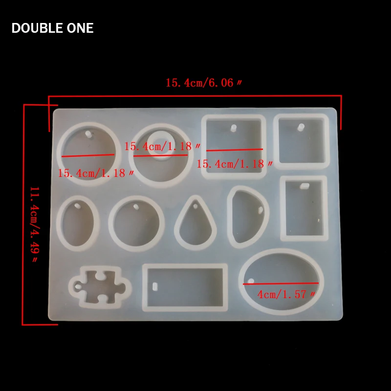 Двойная 12 видов конструкций силиконовая форма для кабошонов изготовления