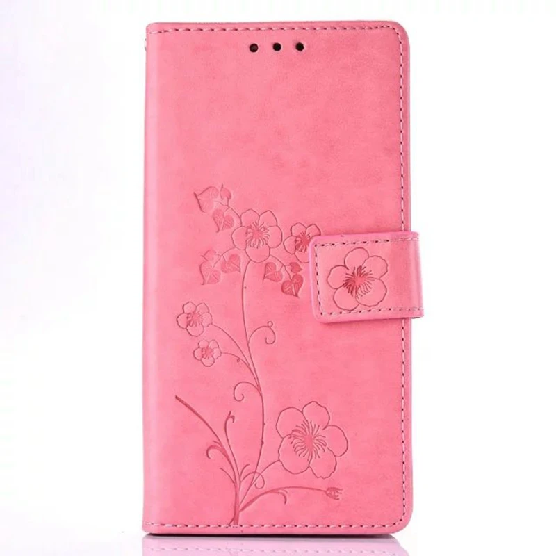 Флип-кейс с пятилистным цветком тиснение искусственная кожа кошелек подставка