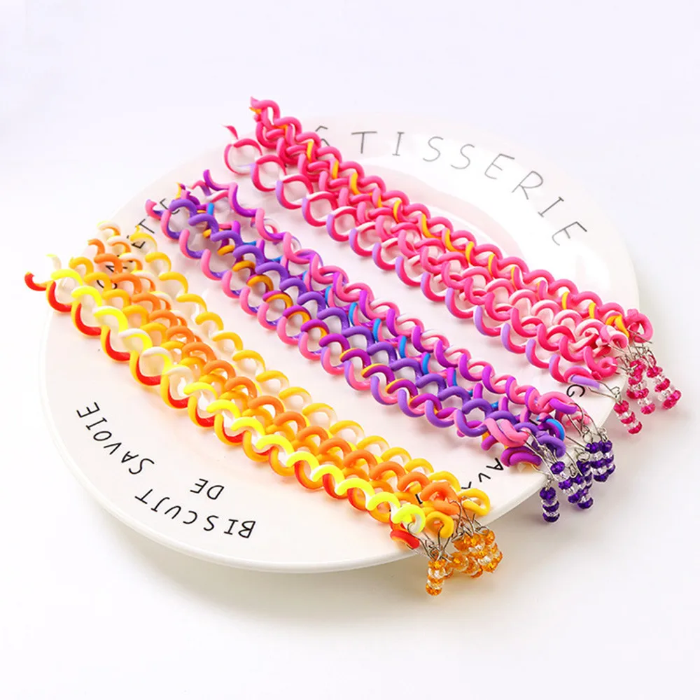 6 Pcs/Set Kids Curler Hair Braid Sticker Baby Girls' Decor Accesories Children Elastic Ropes | Детская одежда и обувь