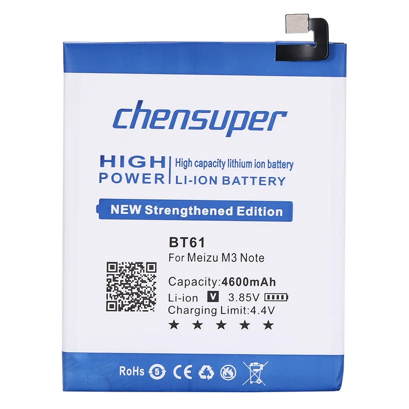 Литиевая аккумуляторная батарея chensuper BT61 4600 мАч для телефона Meizu M3 Note M681H M681Q M681 3
