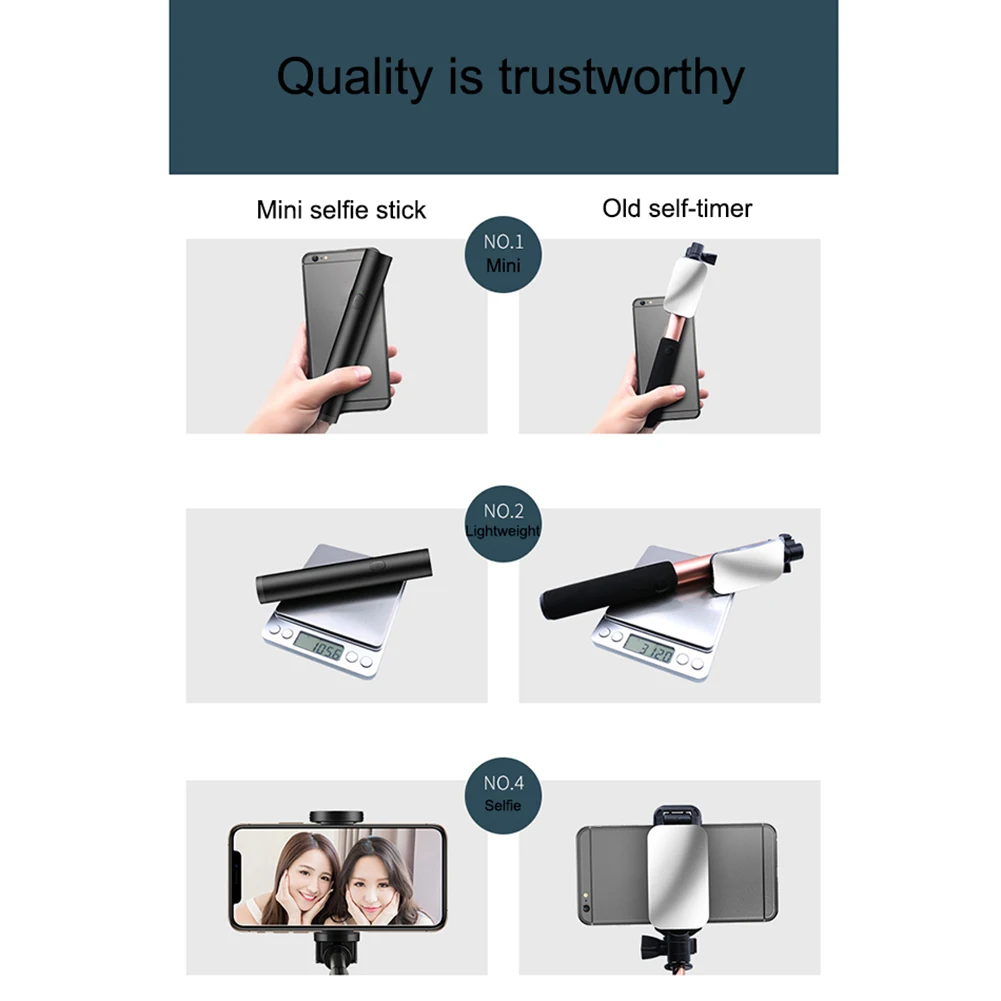 Мини селфи палка Bluetooth выдвижной беспроводной держатель телефона с