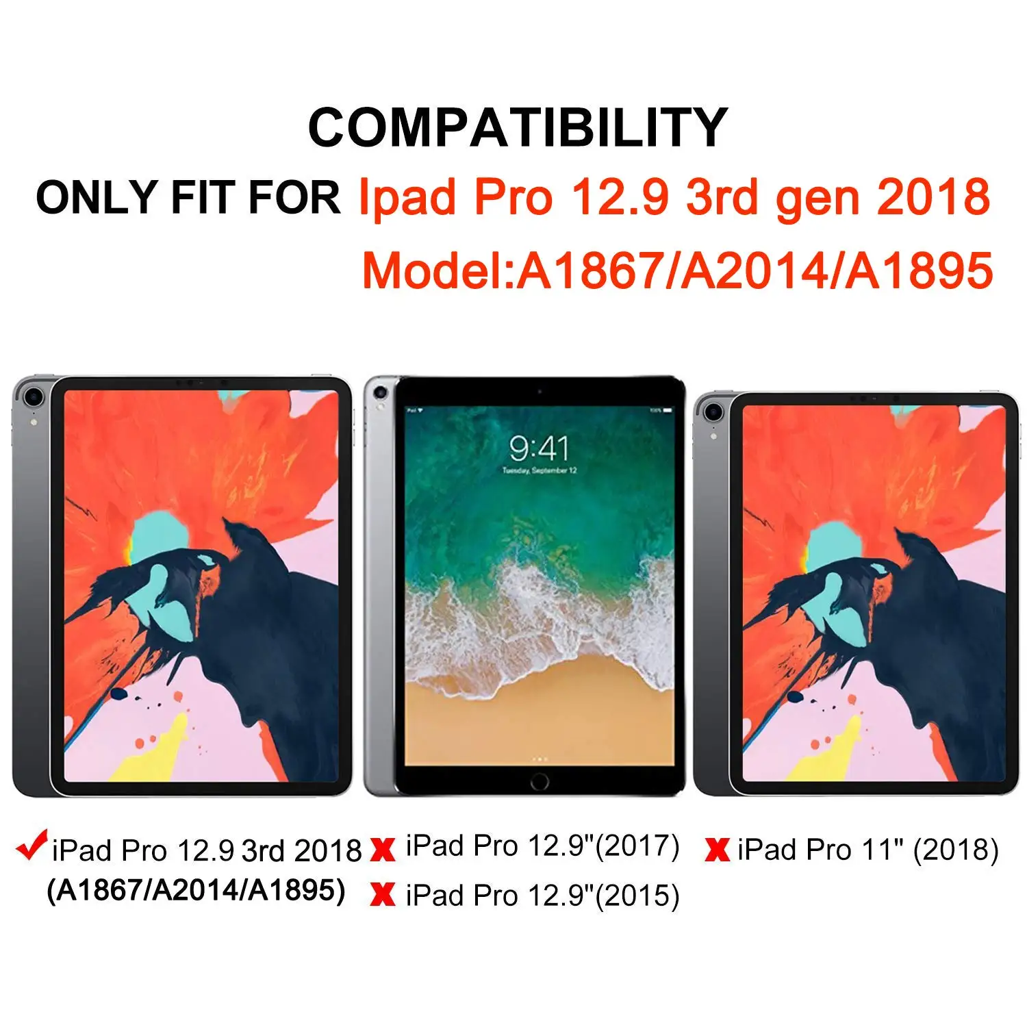 Чехол с клавиатурой и подсветкой для Ipad Pro 12,9 с держателем для карандашей, смарт-чехол, чехол-книжка с беспроводной клавиатурой Bluetooth