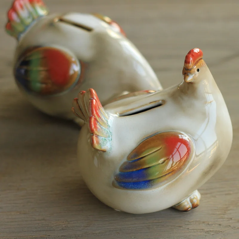 Den furnishings furniture home decorations ornaments wedding gift ceramic piggy rooster hen two sets |