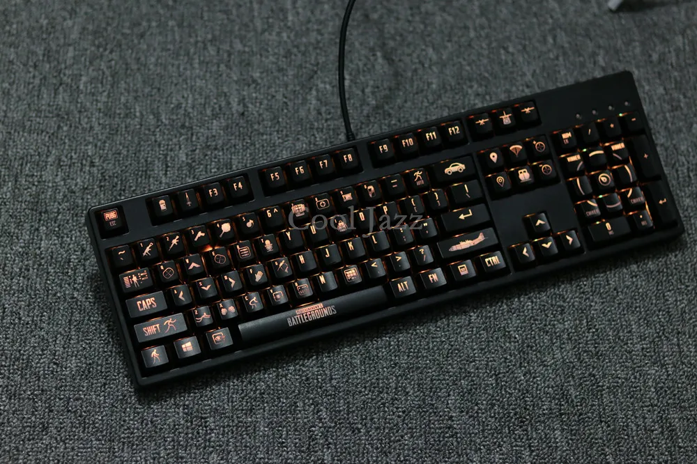 Крутые джазовые брелки ABS PUBG с подсветкой PLAYERUNKNOWNS BATTLEGROUNDS 104 клавиш ANSI утолщенная клавиша для Cherry mx
