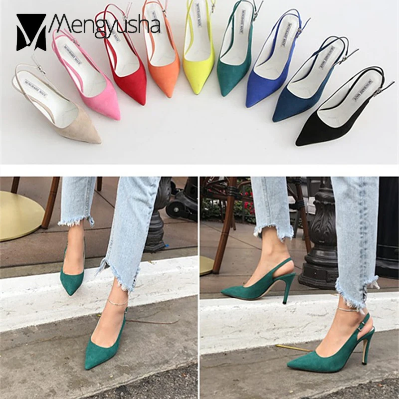 Сандалии женские летние на тонком каблуке модные босоножки с ремешком пятке