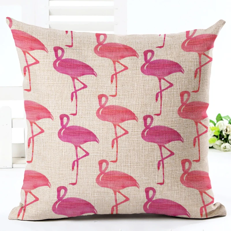 Стильная Подушка &quotфламинго&quot чехол из хлопка льна диванные подушки