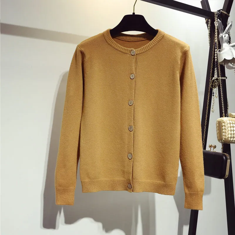 Новый весенний вязаный свитер для женщин Harajuku короткий кардиган женское базовое