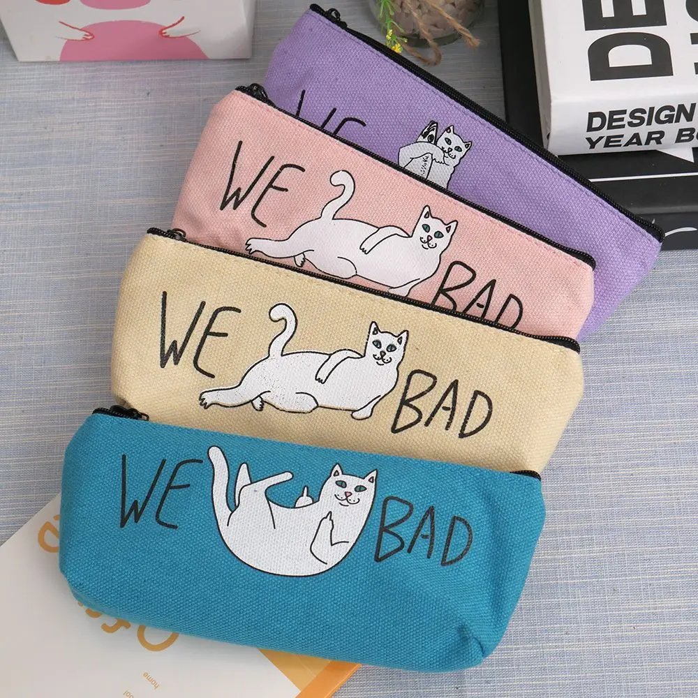 Новое поступление холст Карандаш Чехол милый кавайный котик карандашная сумка