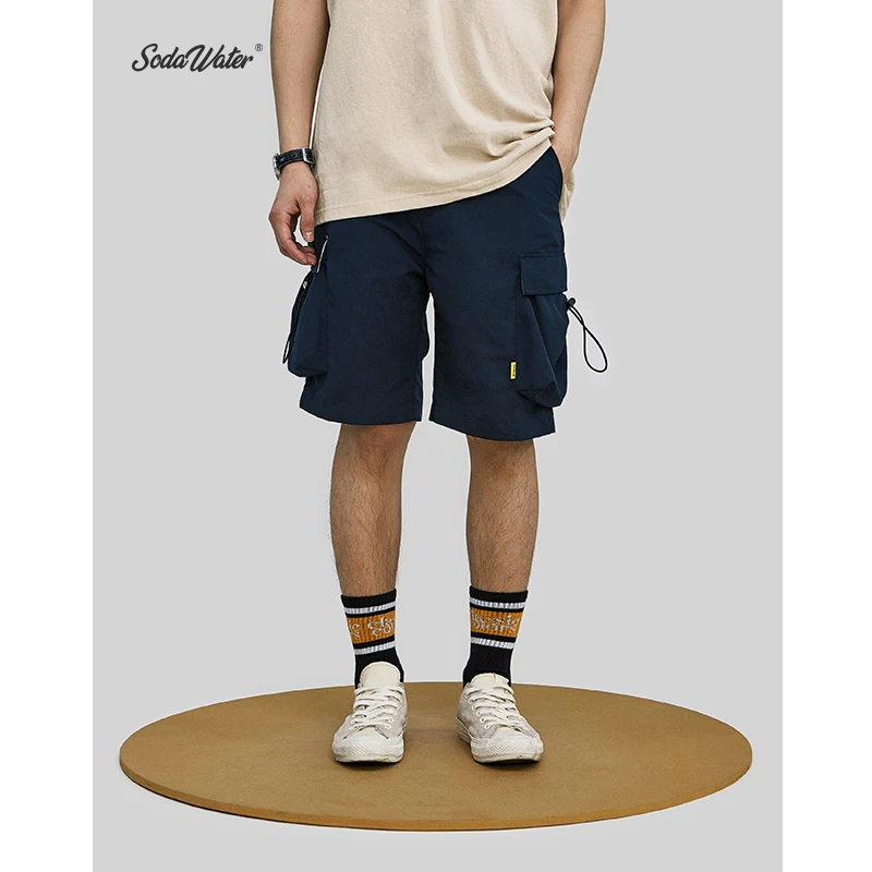 SODAWATER/Новые летние однотонные шорты мужские повседневные с карманом длинные до
