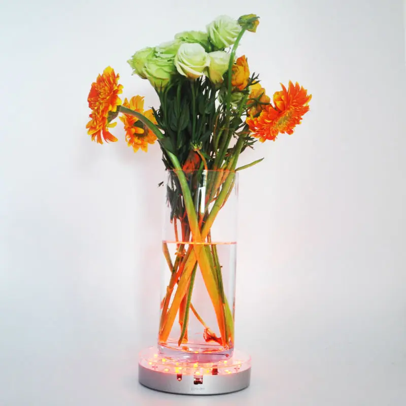 15 см Uplight LED Цоколь свет RGB Изменение Цвета Под вазой Coaster с пультом дистанционного