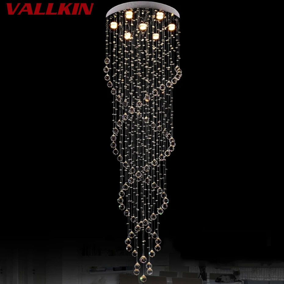 Светодиодные хрустальные люстры световые спиральные освещение лестничная лампа