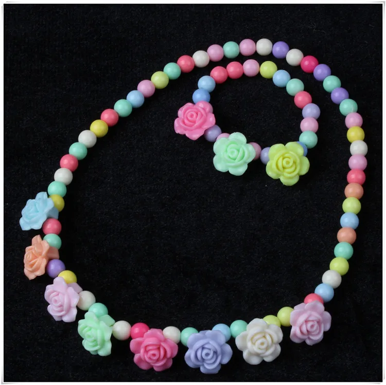 Милые ювелирные изделия детское ожерелье чокер цветок конфеты бисер Бижутерия
